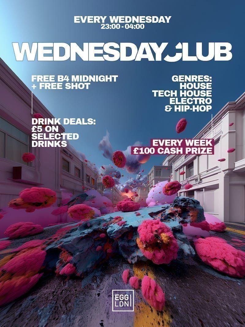 Wednesday Club: House, Tech House, Electro & Hip Hop \/ \u00a3100 Cash Prize Every Week