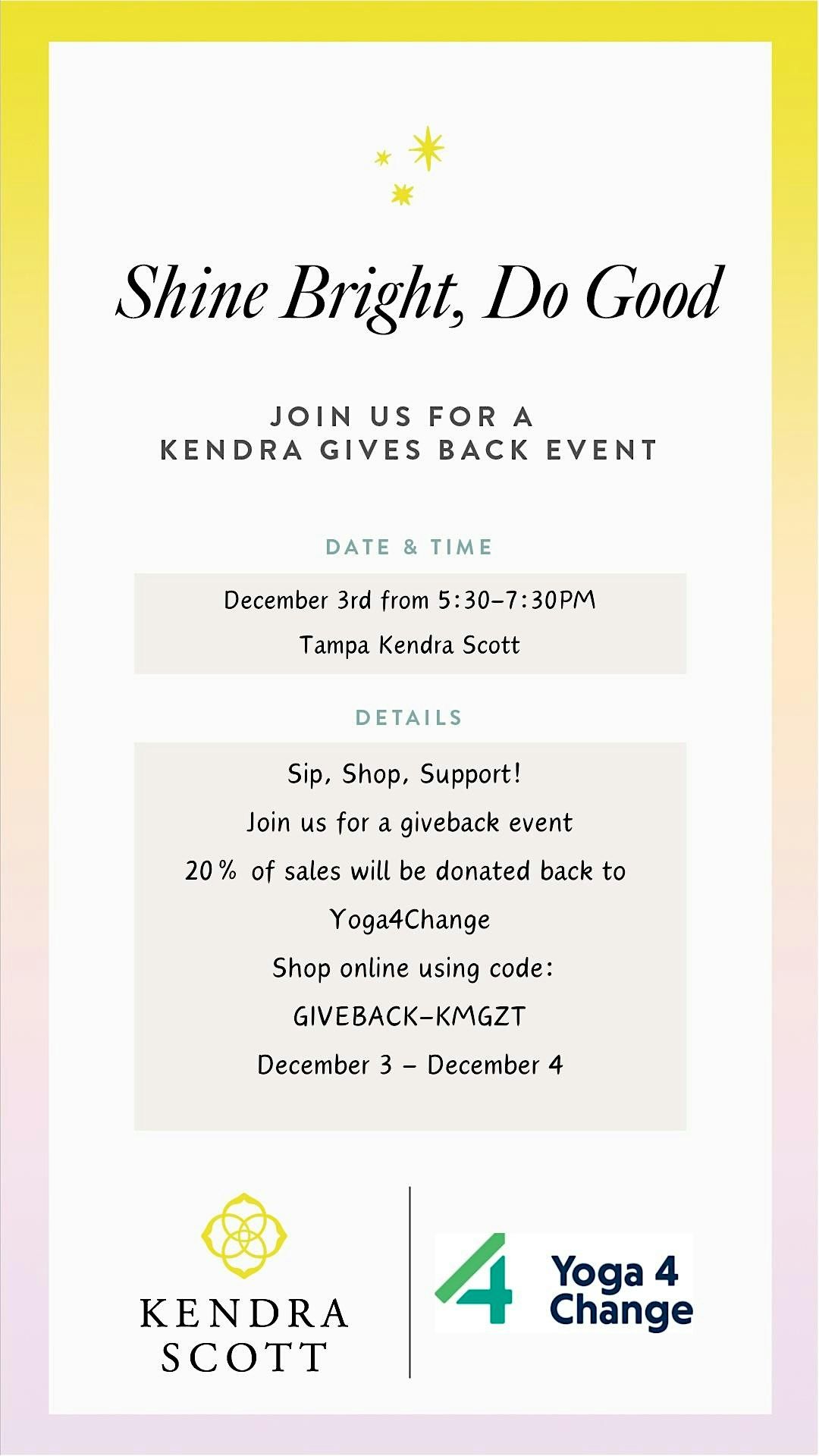 Kendra Scott Gives Back: Yoga 4 Change