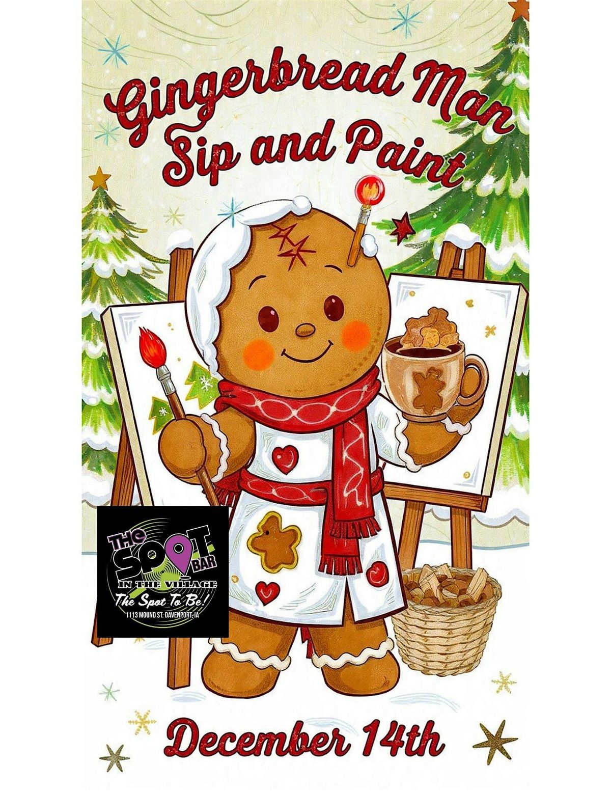 Gingerbread Man Sip & Paint
