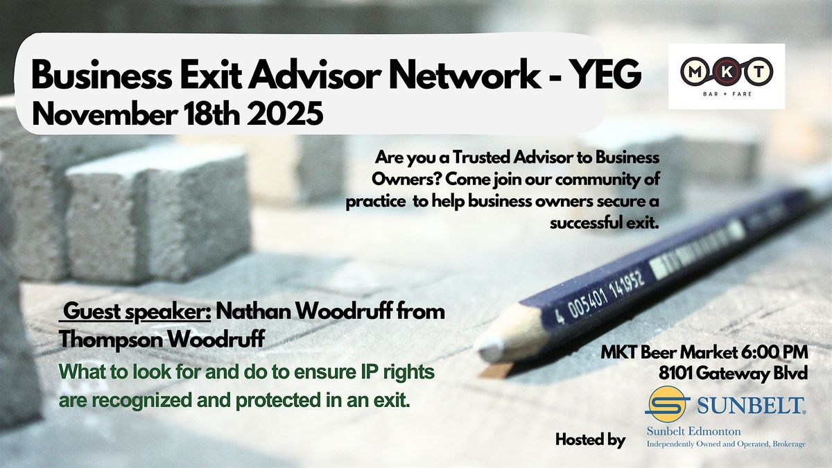 Business Exit Advisor Network (BEAN)  YEG - November 2025 Meeting