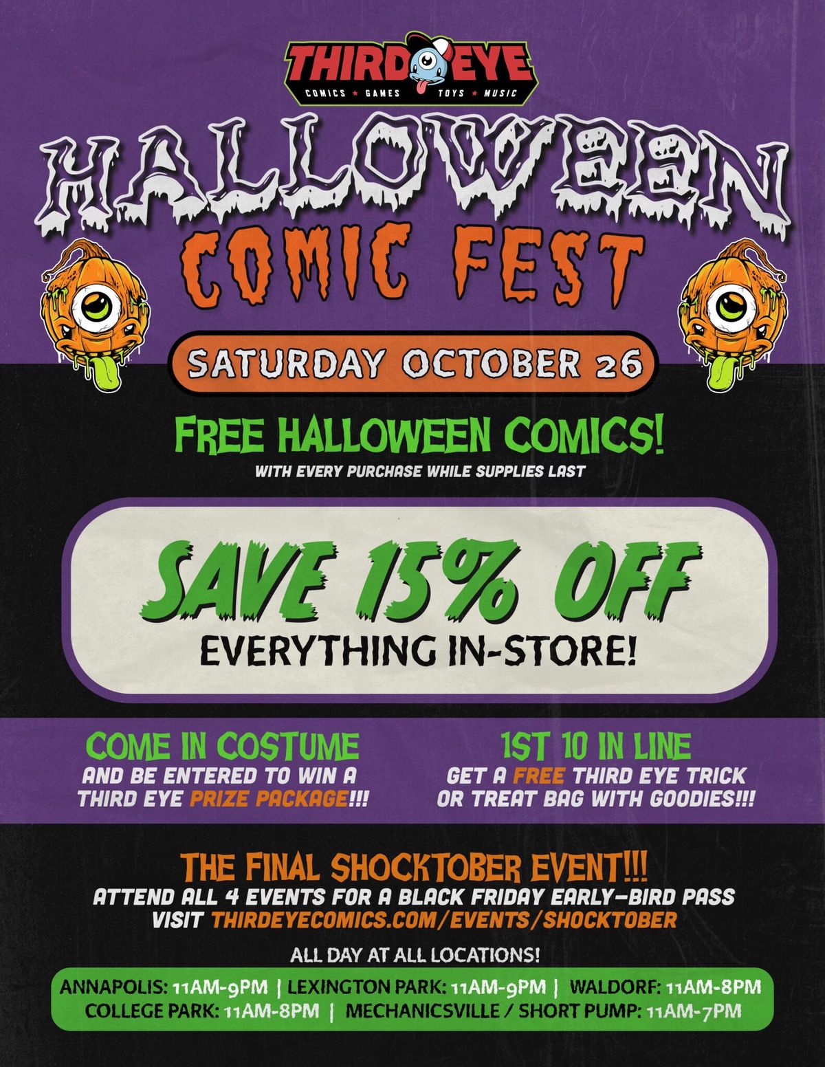 Sat 10/26/24 Third Eye Halloween ComicFest 2024 209 Chinquapin Round