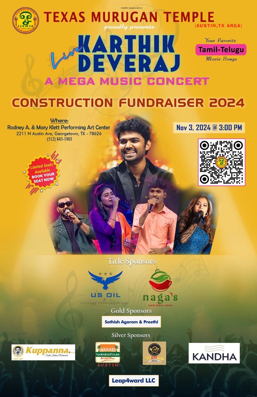 Texas Murugan Temple Fundraising Event 2024 Klett Center for the