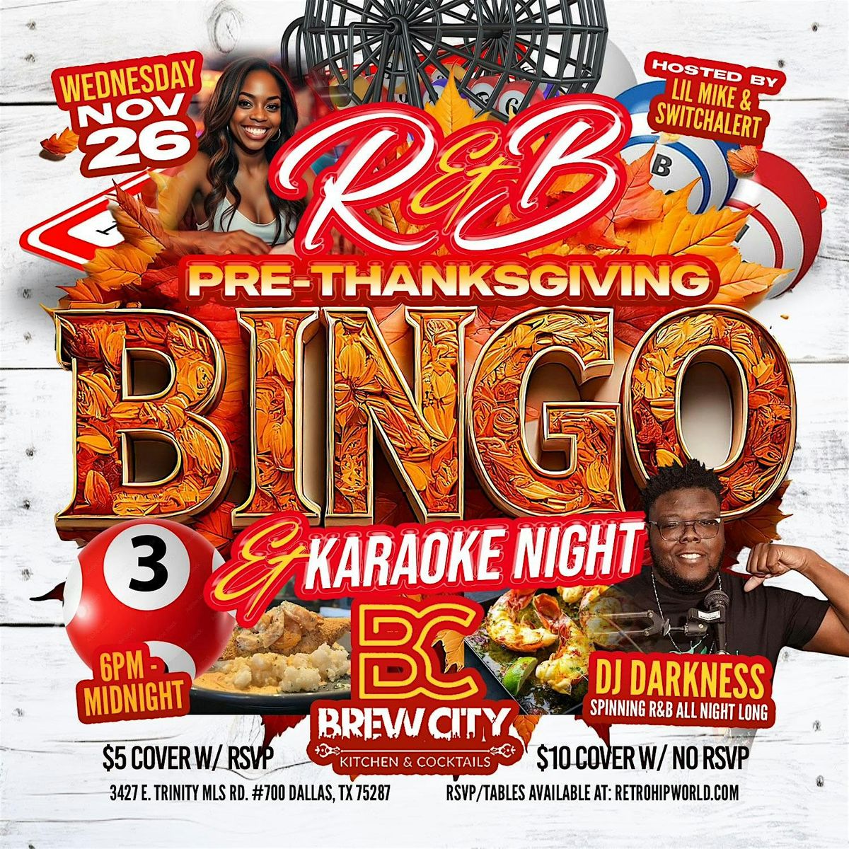 [PRE THANKSGIVING JAM] WEDNESDAY R&B BINGO + KARAOKE NIGHT  @ Brew City