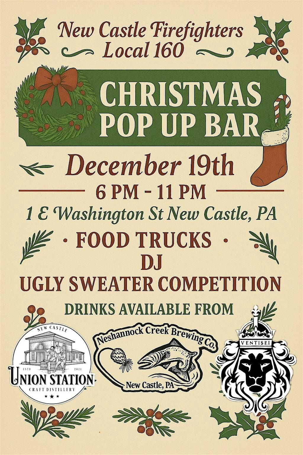 NCFD Christmas Pop-up Bar at 1 E Washington St, New Castle on 19th ...