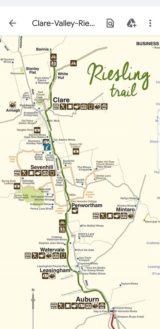 Clare Valley Riesling Trail Map Riesling Trail Auburn To Clare And Return | 12 Curling St, Auburn Sa 5451,  Australia, Stirling, Sa | March 6, 2022