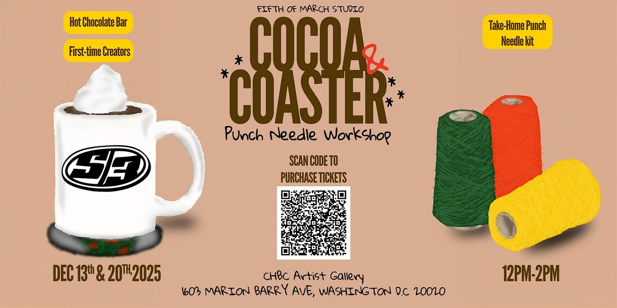 Cocoa & Coasters \u2014 A Cozy Punch Needle Workshop