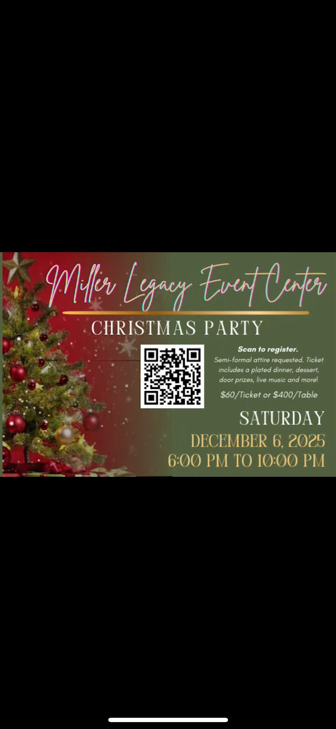 Miller Legacy Event Center Christmas Party