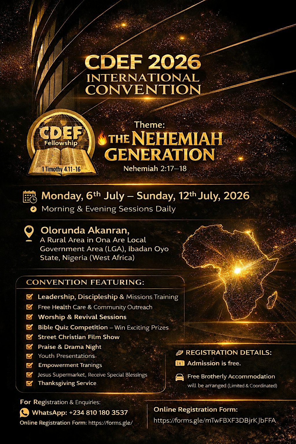 CDEF 2026 INTERNATIONAL CONVENTION at CDEF Fellowship Nigeria Hqtr ...