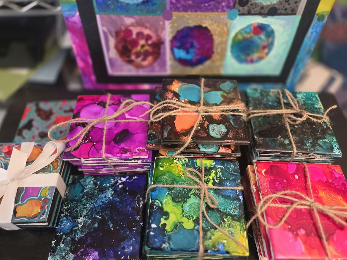 Mindful Crafting Workshop - DIY Alcohol Ink Coasters