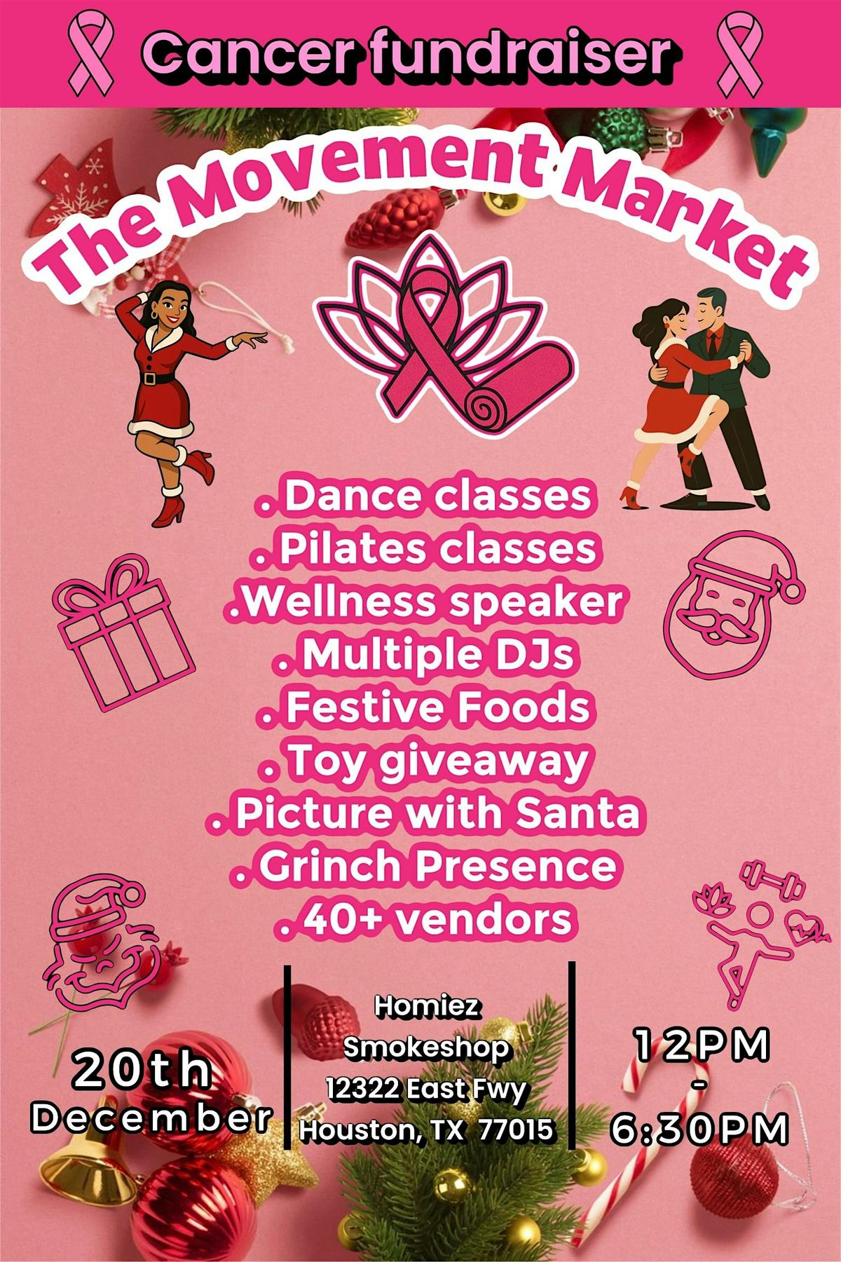 Pilates|Latin Dance| Cancer Fundraiser |The Movement Market