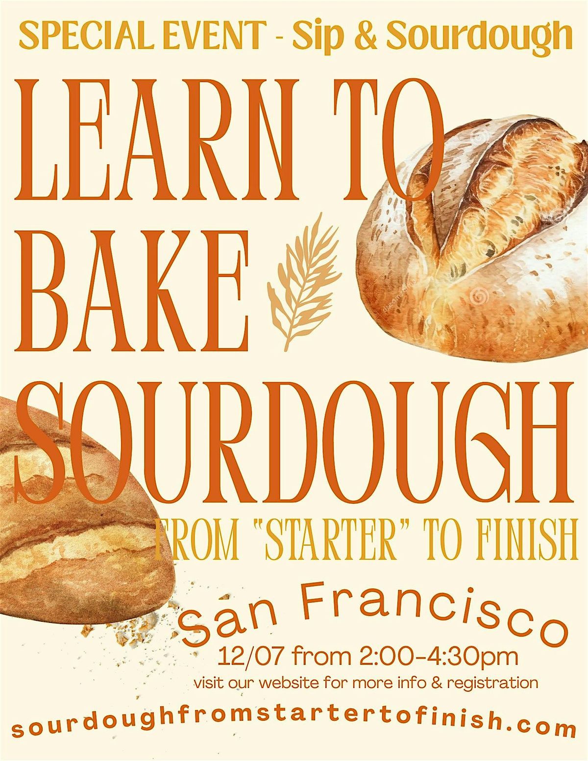 Sip & Sourdough - Bread Baking Workshop - From Starter to Finish