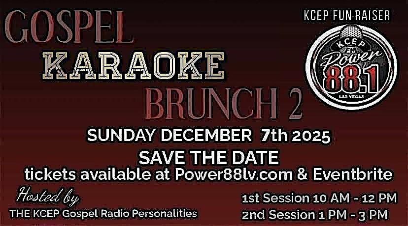 GOSPEL KARAOKE BRUNCH II - SESSION ONE 10A-12P or SESSION TWO 1P - 3P