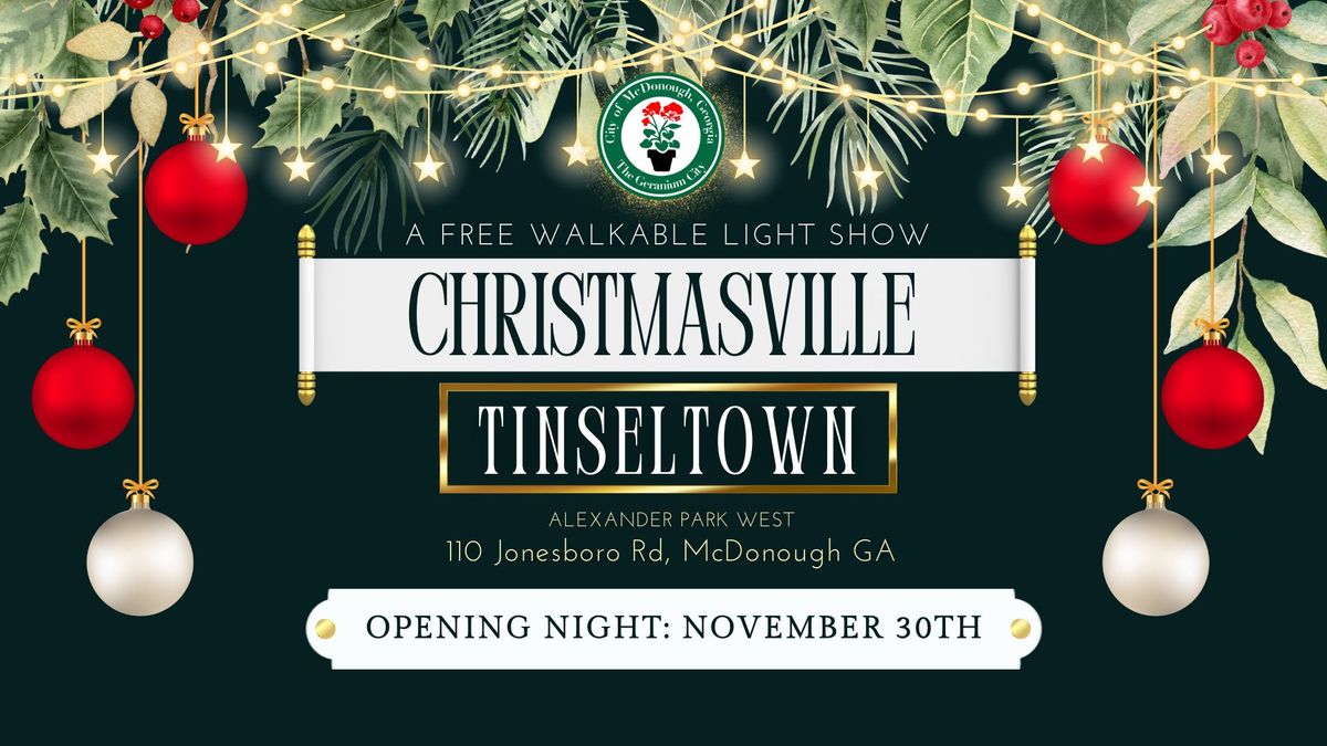 Christmasville Tinseltown McDonoughs Free Walkable Light Show 110