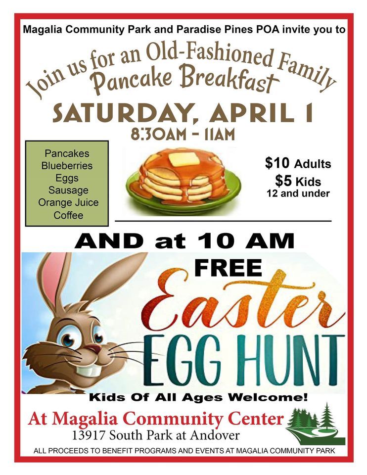 Pancake Breakfast and Easter Egg Hunt at Magalia Community Center ...