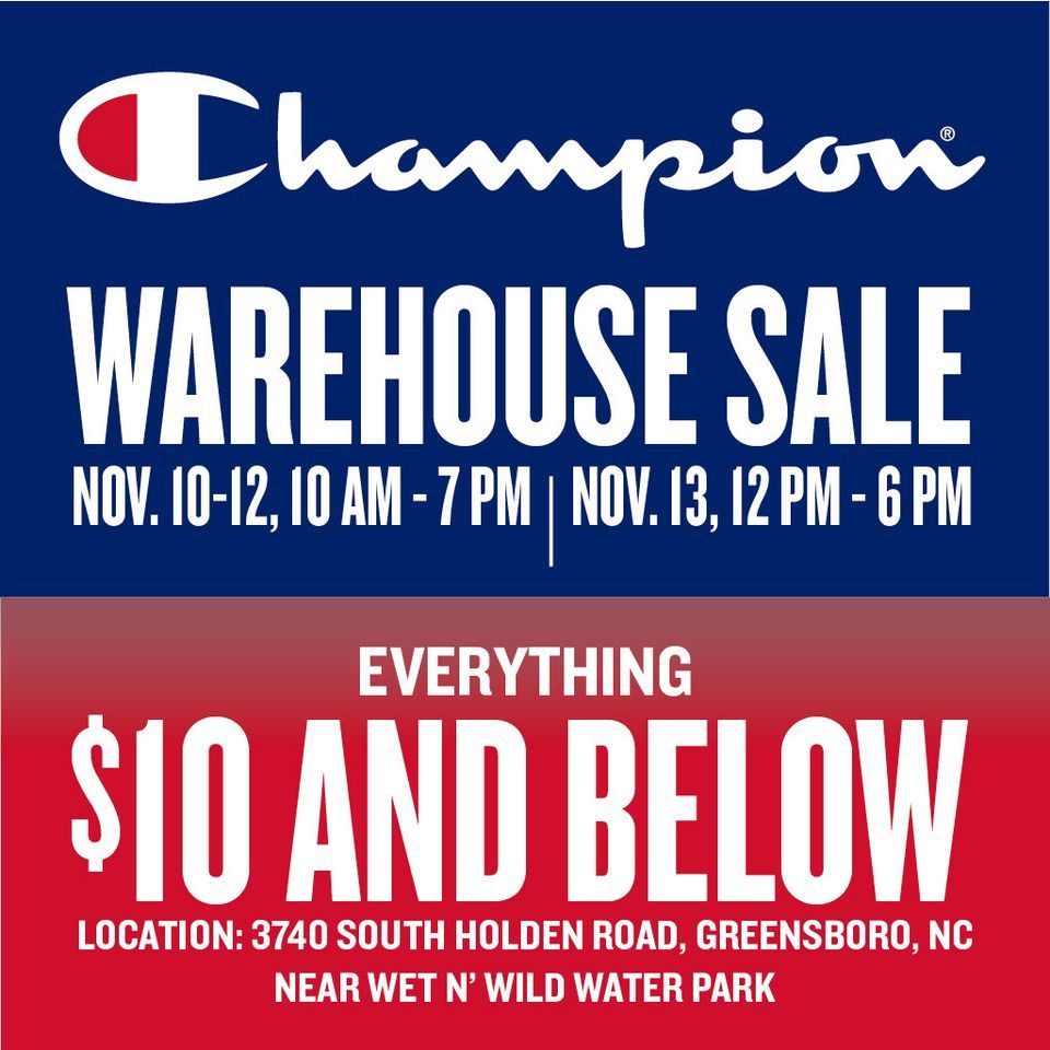 Champion Warehouse Sale 3740 S Holden Rd, Greensboro, NC 274069587