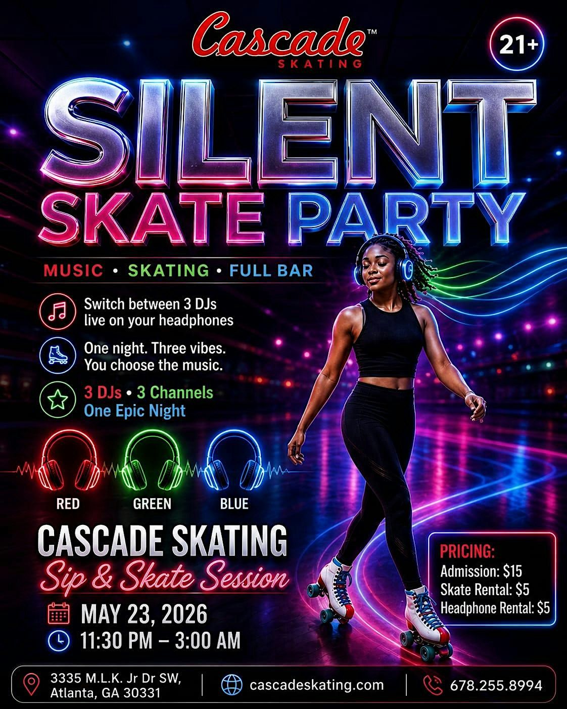 Silent Skate Party at Cascade Skating