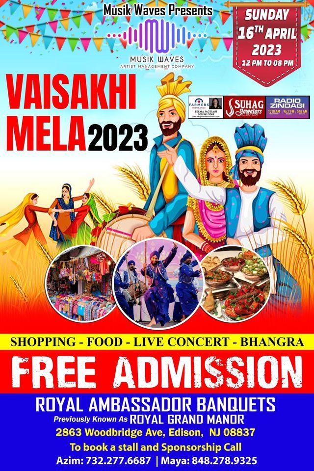 Vaisakhi Mela 2023 Royal Grand Manor, Edison, NJ April 16, 2023