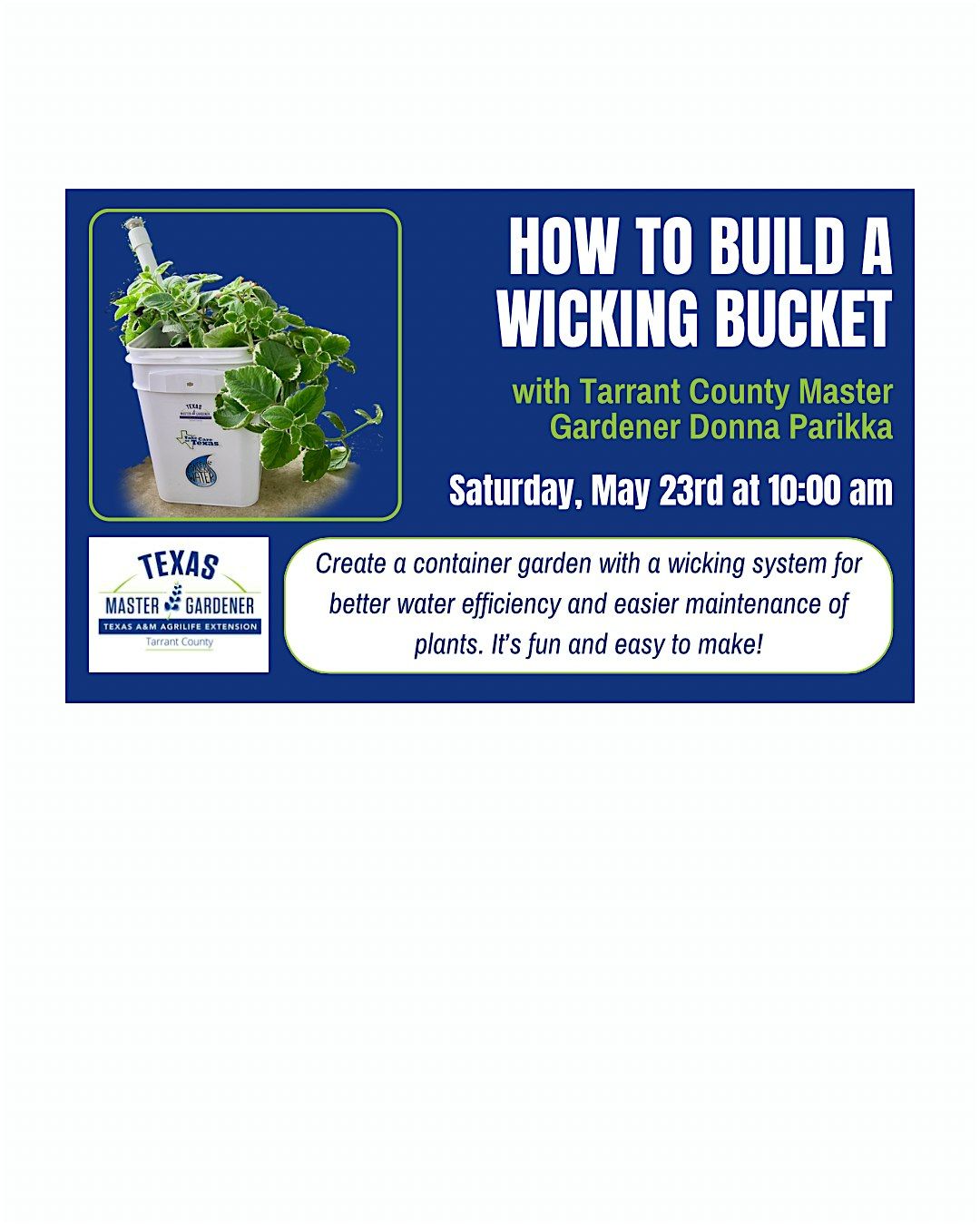 HOW TO BUILD A WICKING BUCKET
