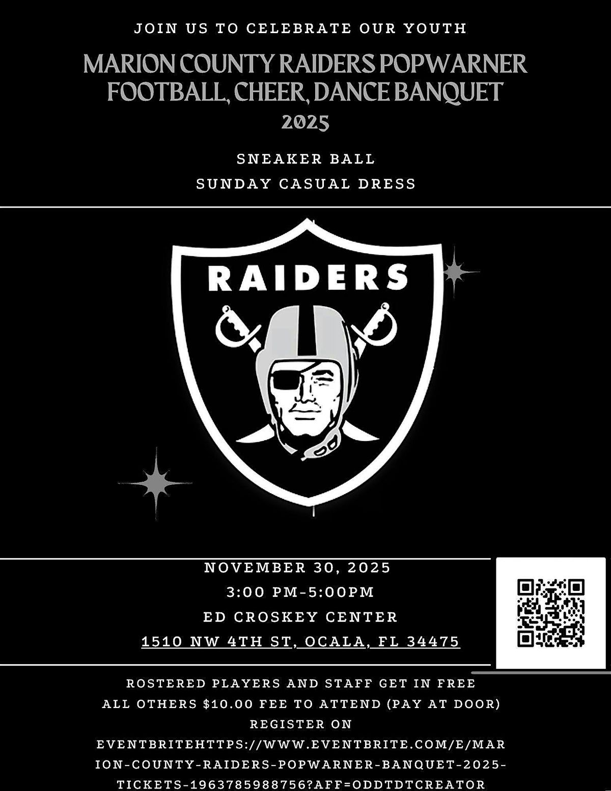 Marion County Raiders Popwarner Banquet 2025