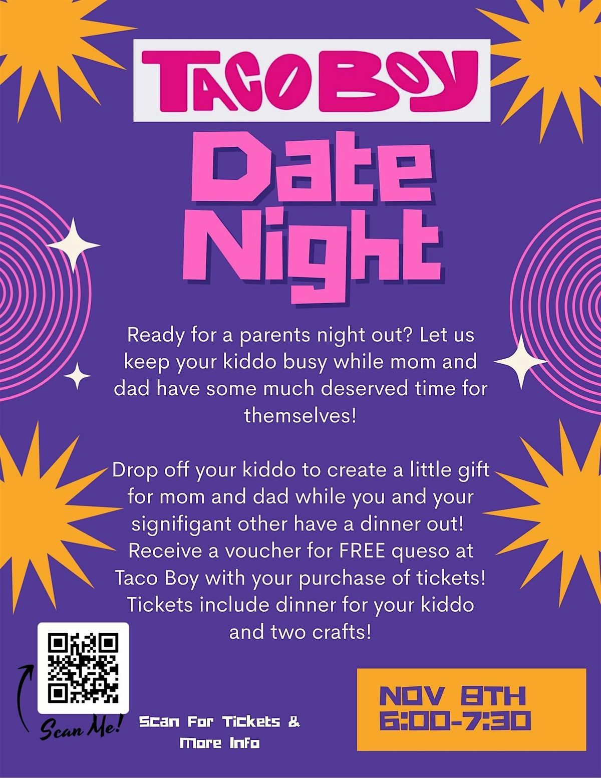 Taco Boy Date Night: Kids Craft Night