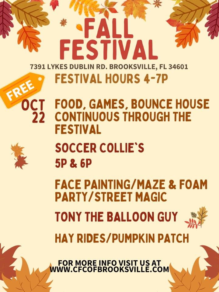 CFCs Annual 2022 Fall Festival | 7391 Lykes Dublin Rd, Brooksville, FL ...