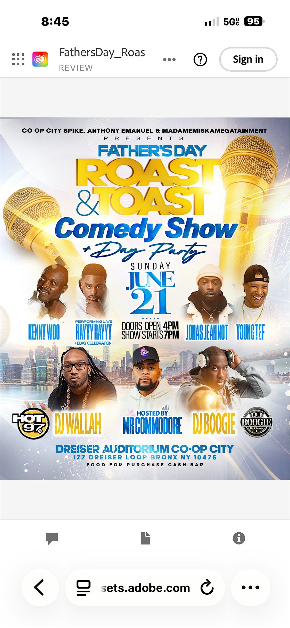 Father\u2019s Day Roast & Toast Comedy Show & Day Party