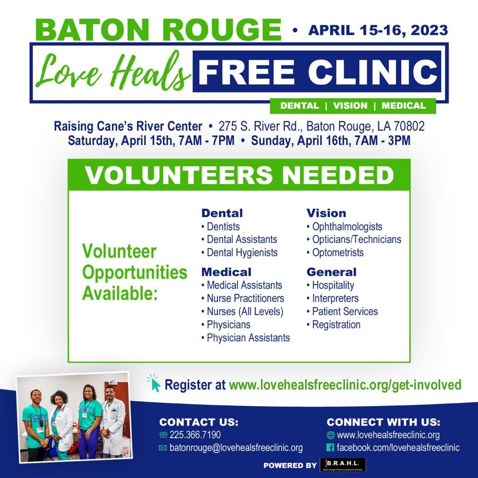 2023 Baton Rouge Love Heals Free Clinic At Raising Cane s River Center 2023-baton-rouge-love-heals-free-clinic-at-raising-cane-s-river-center