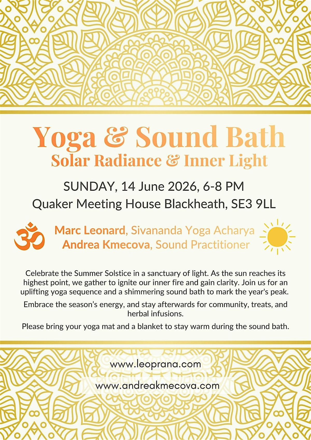 Yoga & Sound Bath - Solar Radiance & Inner Light