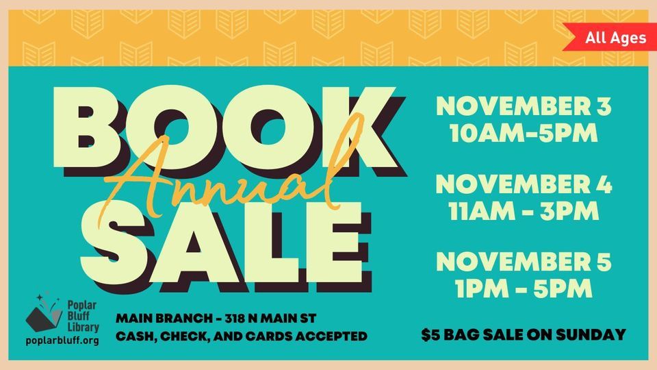 Annual BIG Book Sale | Poplar Bluff Library | November 3, 2023