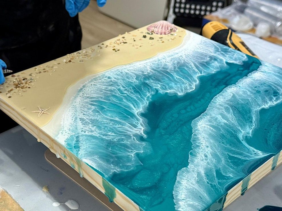 Ocean-Inspired Charcuterie Board with Resin - Sun, April 12th, 2026 at ...