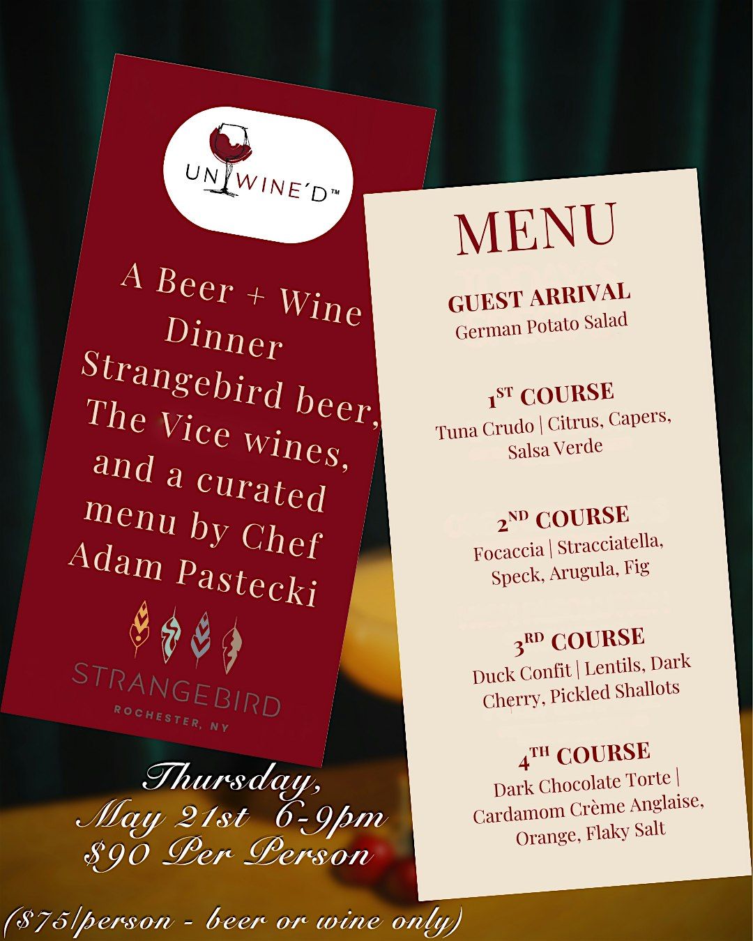 Beer & Wine Dinner: Strangebird \u00d7 The Vice