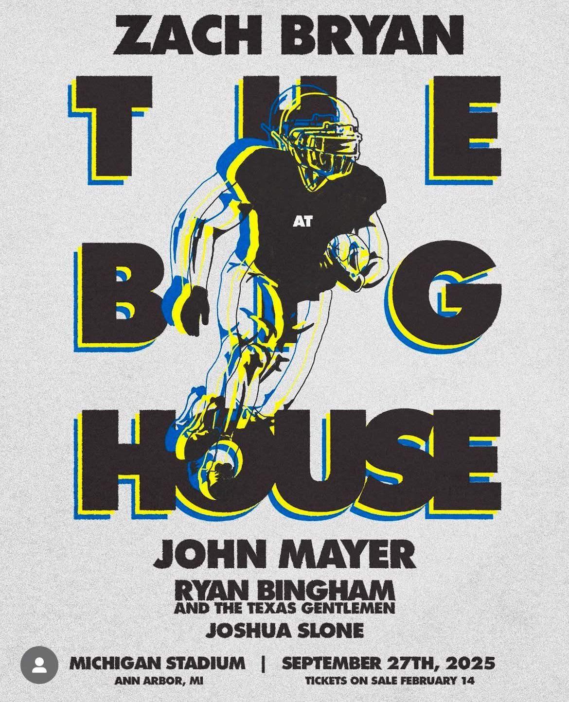 Zach Bryan with John Mayer and Ryan Bingham at Michigan Stadium