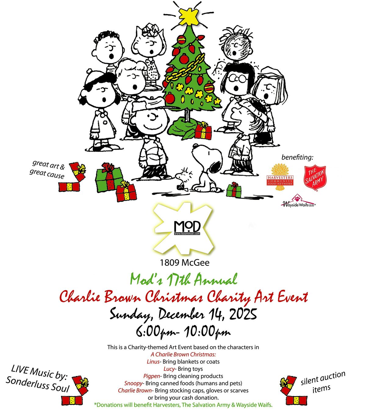 Charlie Brown Christmas Charity Art Event