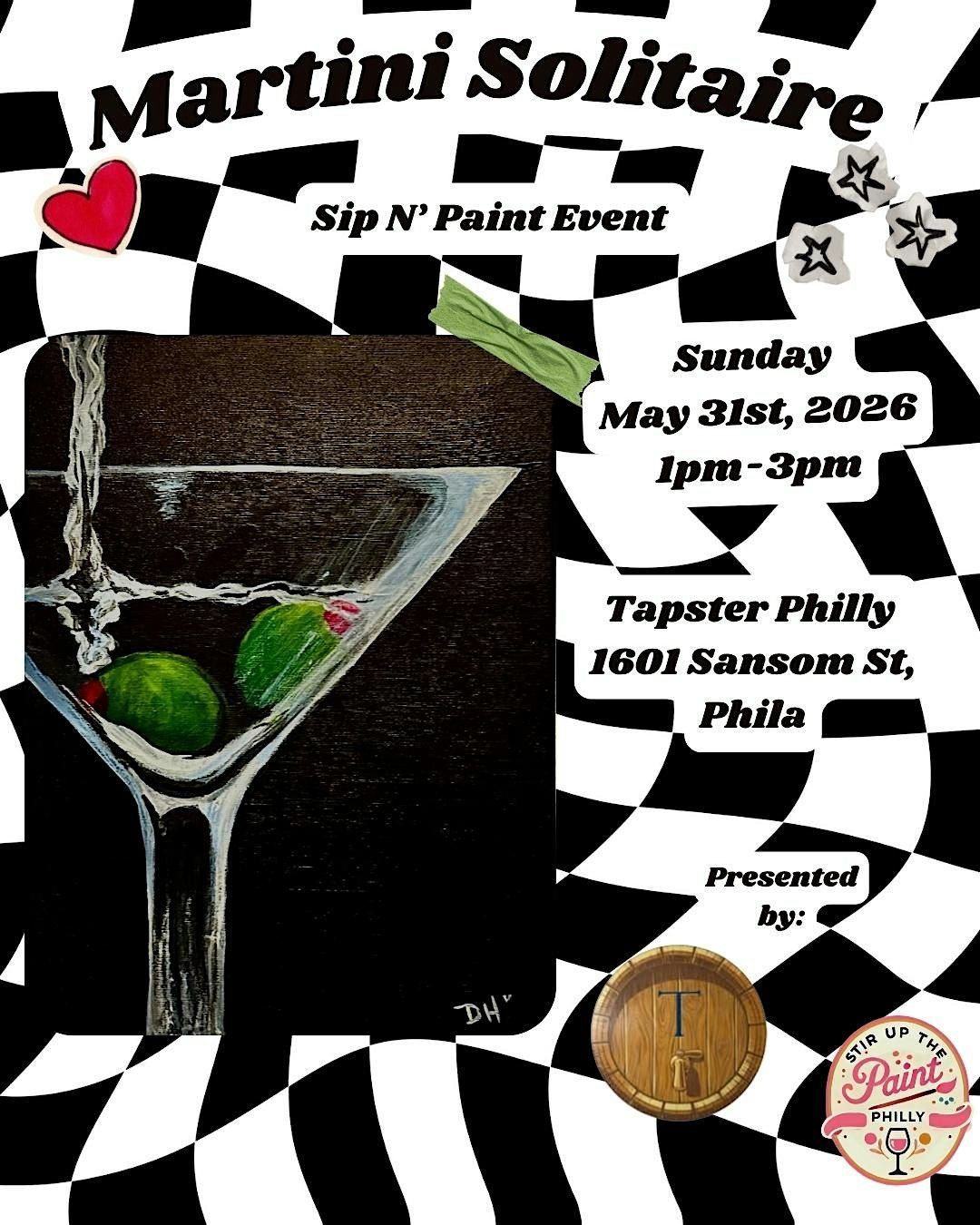 \u201cMartini Solitaire\u201d Sip N\u2019 Paint at Tapster Philly (21+)