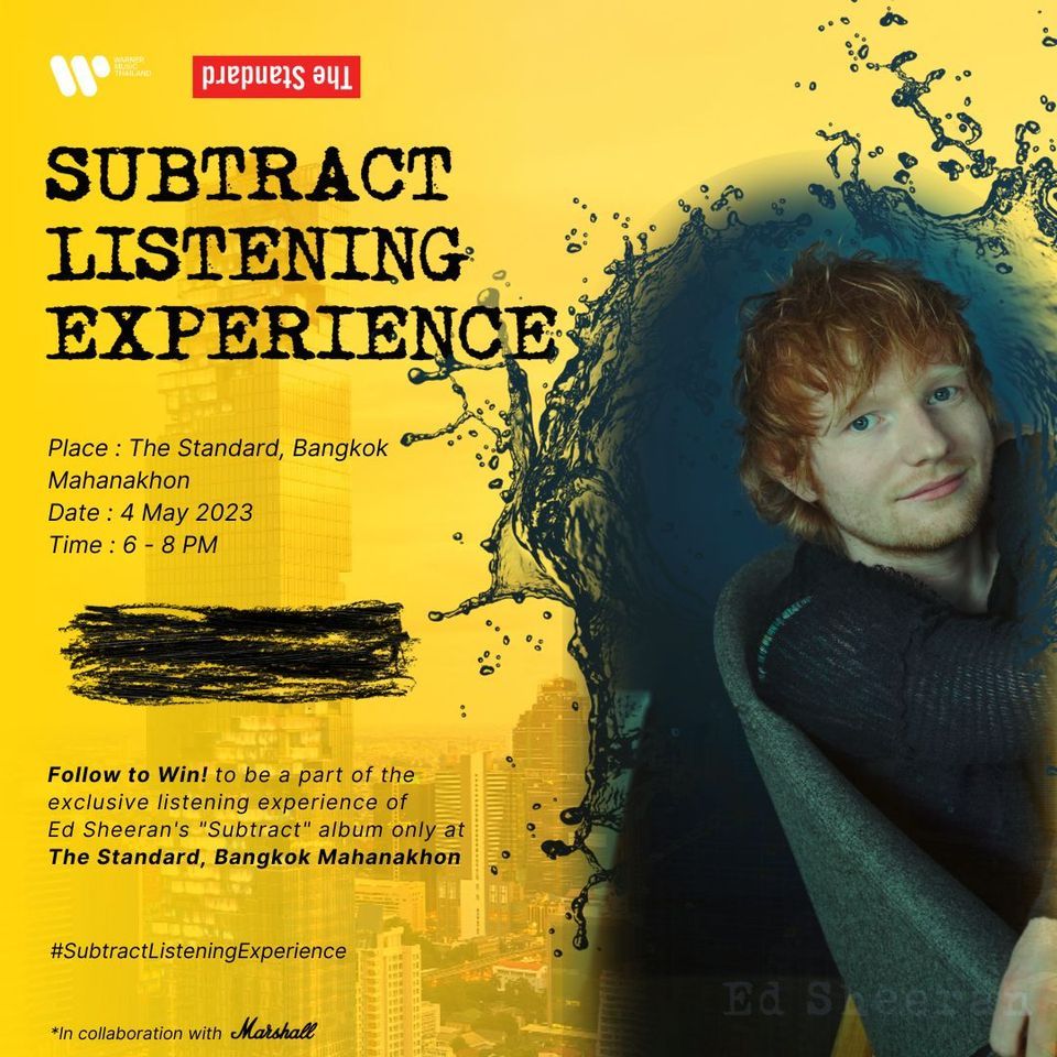 Ed Sheeran Subtract Listening Experience