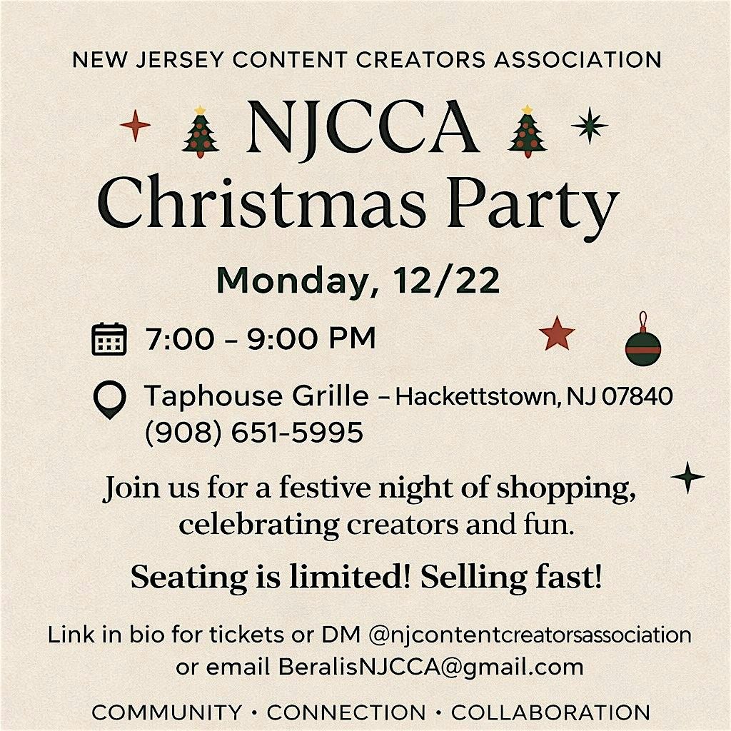 NJCCA New Jersey Content Creators Association Christmas Party