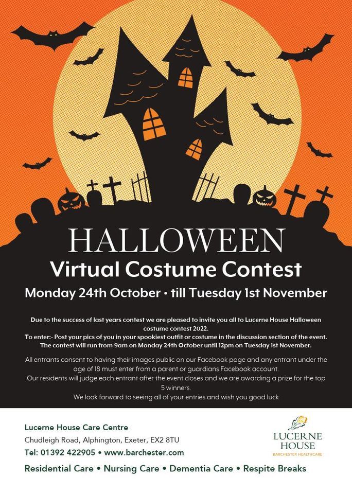 Lucerne House Virtual Halloween Costume Contest 2022 online October
