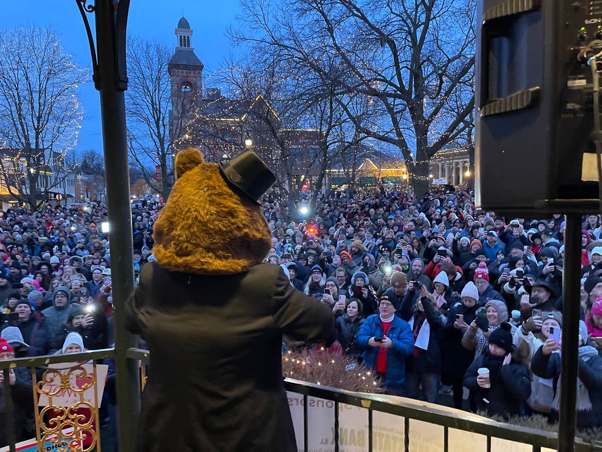 Official 2025 Groundhog Day Ceremony Woodstock Square Park February