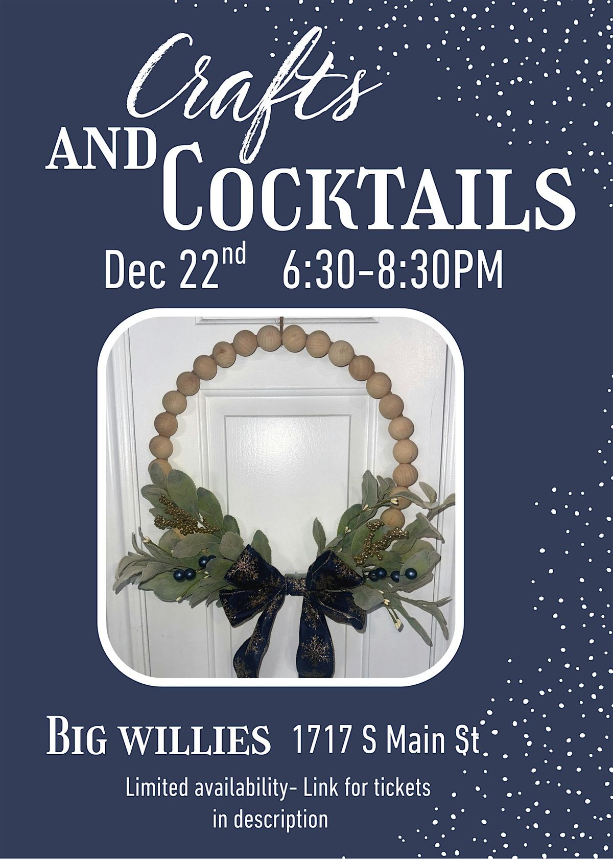 Crafts and cocktails- Winter wreath