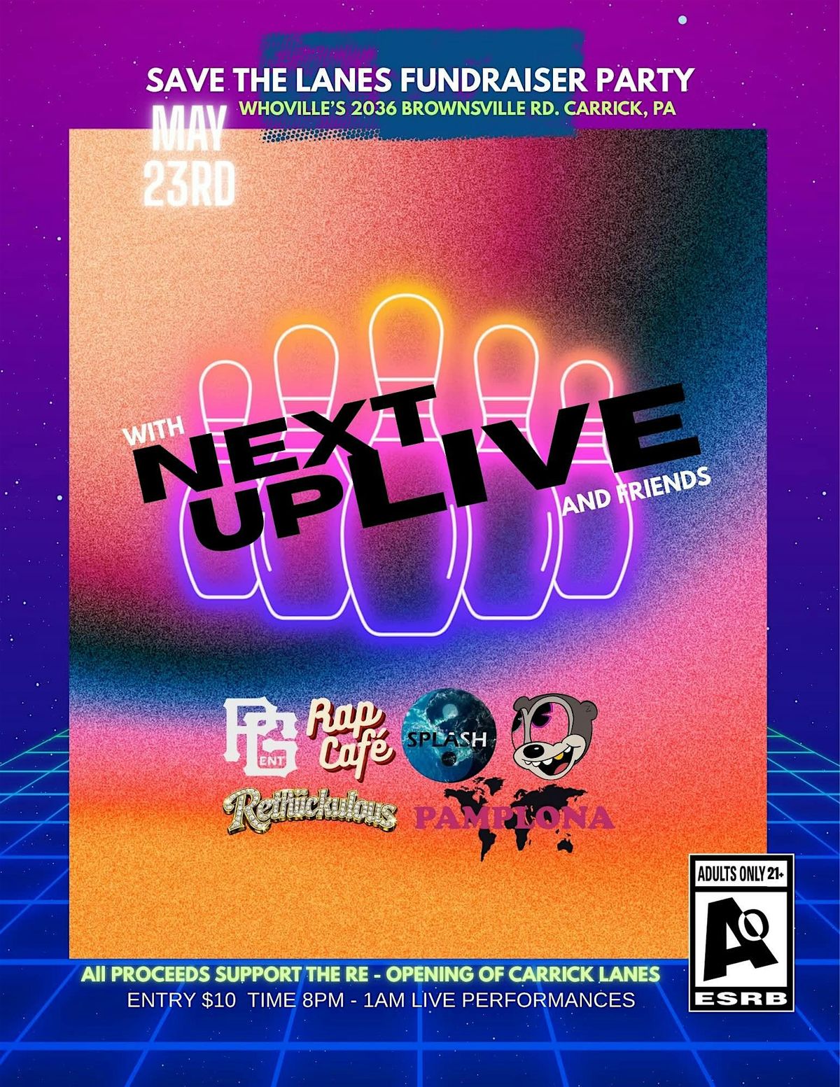 Next Up Live + Friends Presents: Save The Lanes Fundraiser