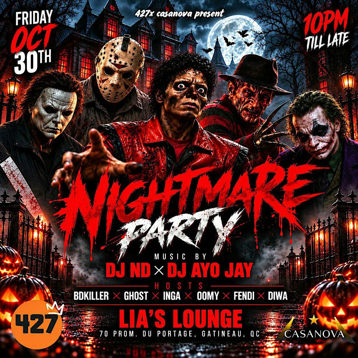 Its Nightmare Nightmare party at Lia’s Lounge, Gatineau on 30th October, 2026