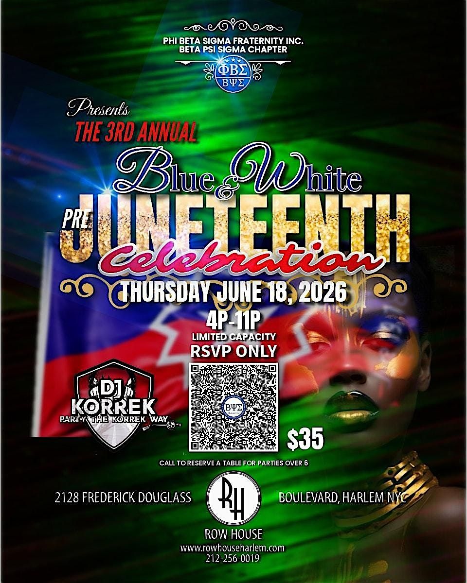 Blue and White Juneteenth Celebration at Row House