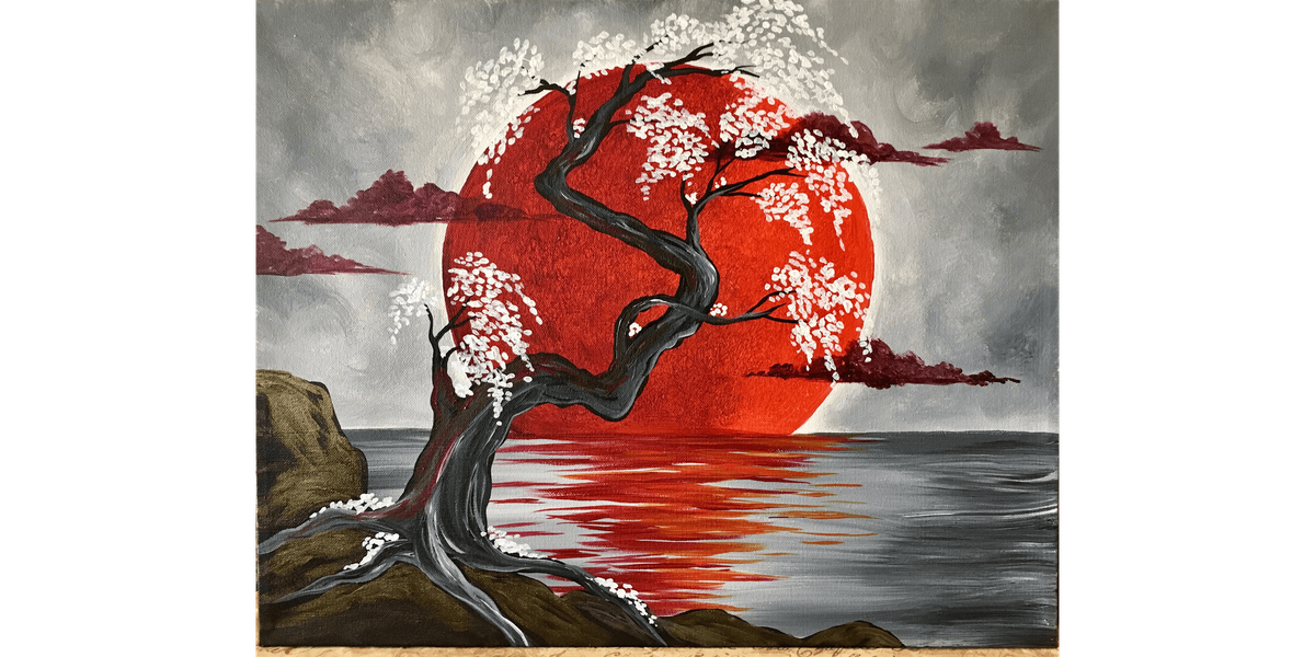 Japanese Crimson Moon - Paint and Sip in Tyler | Classpop!\u2122