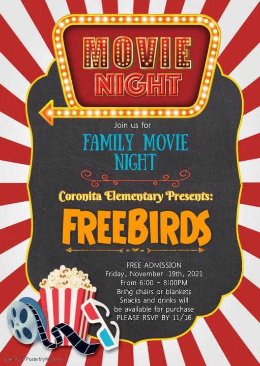 PTA Family Movie Night- FREE | pin1757 Via del Rio, Corona, CA 92882 ...