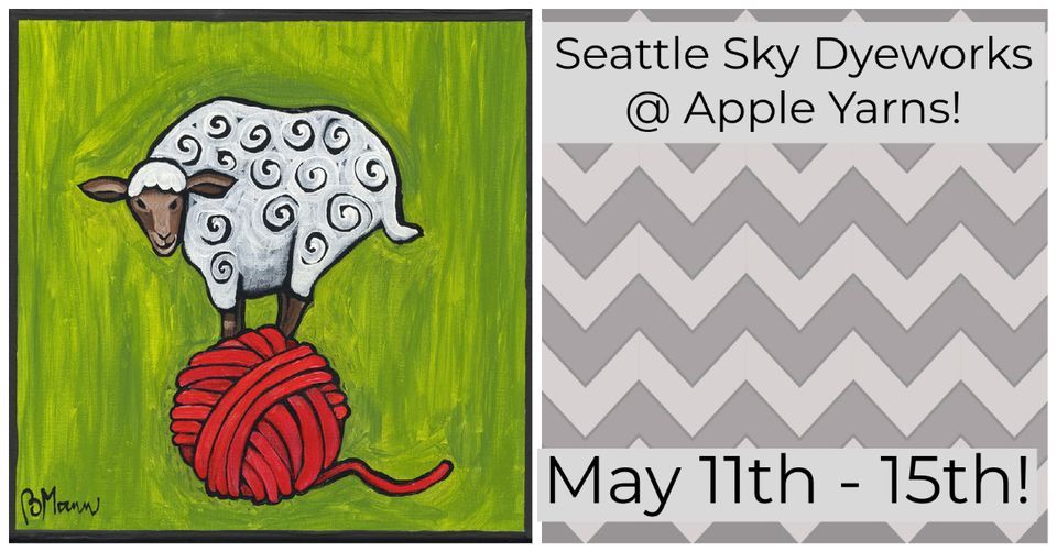 Seattle Sky Dyeworks at Apple Yarns, LYS Tour edition! Apple Yarns
