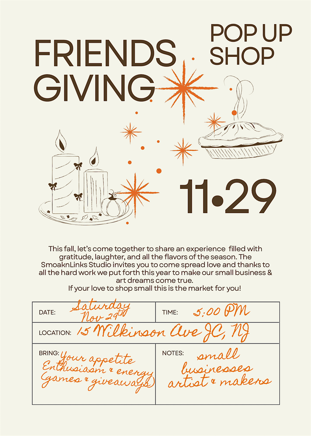 Fall into Friendsgiving Pop up