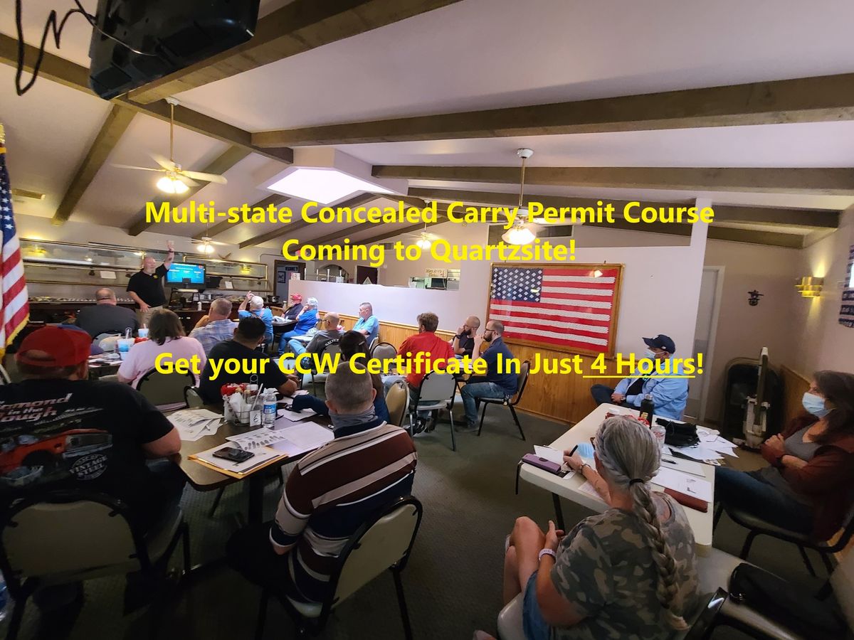 20 MultiState Concealed Carry Permit Course in Quartzsite (Saturday