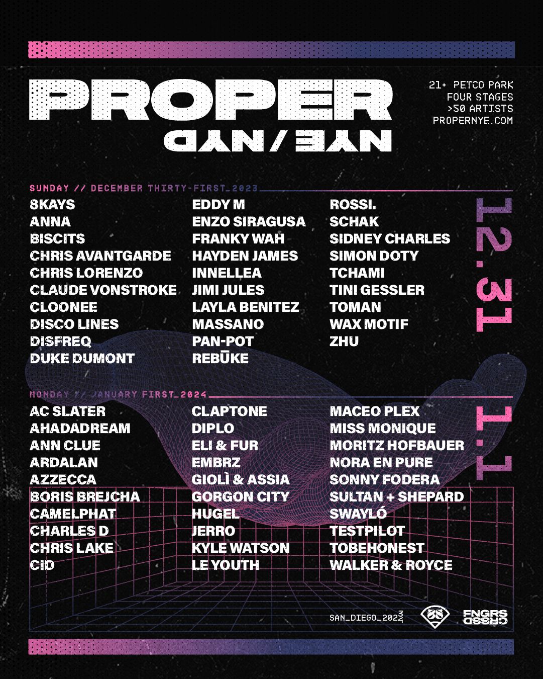 CRSSD Proper NYE - 2 Day Pass at PETCO Park
