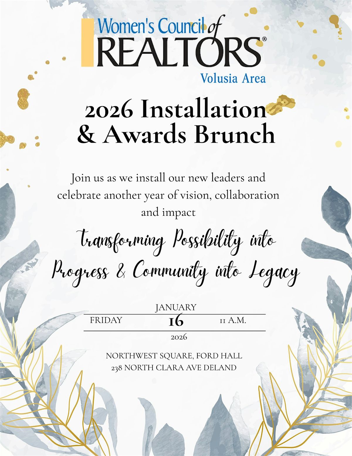 2026 Installation & Awards Brunch Volusia Area