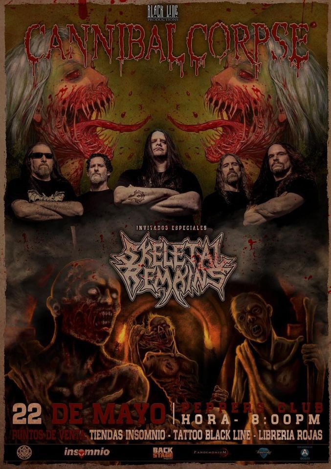 Cannibal Corpse + Skeletal Remains en Costa Rica 2022 (Evento Oficial)